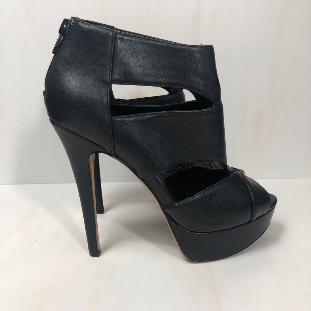 Aldo Black Cage Heels Size 6.5